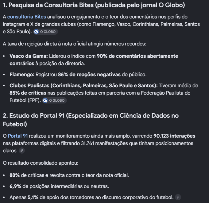DouradoD__'s tweet photo. @BrunoGuimaLopes Boa parte né
É interessante ver os comentários nos posts da grande maioria sendo contra
Tem até uma pesquisa sobre a porcentagem de comentários contras e a favor em alguns clubes https://t.co/0fPxSMvlNr