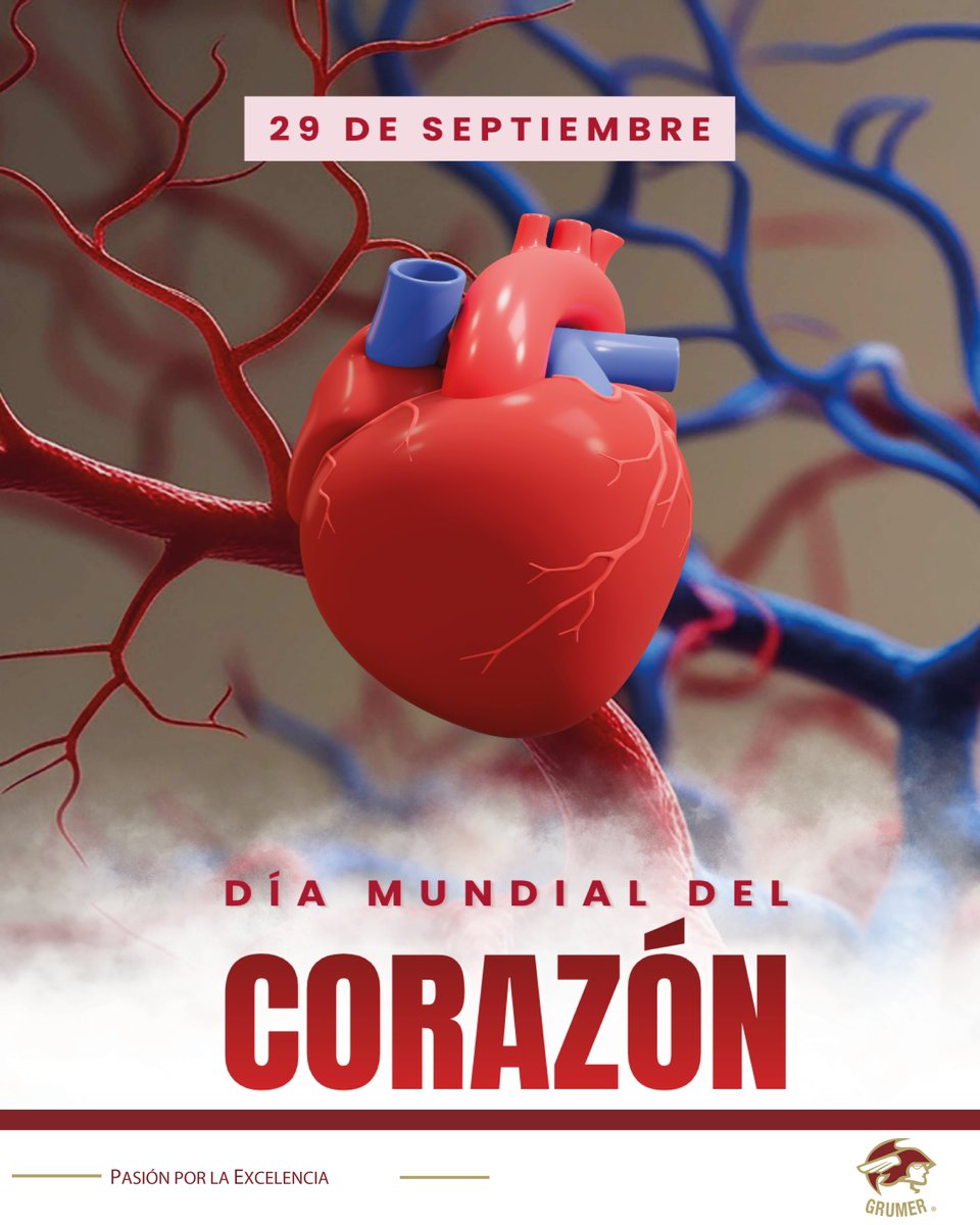GrumerMx's tweet photo. 29 de septiembre | Día Mundial del Corazón

En Grumer nos sumamos a esta efeméride que promueve una cultura de prevención, bienestar y cuidado de la salud.

Reafirmamos nuestro compromiso con el bienestar integral y con una cultura corporativa responsable. 🫀

#Salud #Bienestar https://t.co/yAr0HqOx00