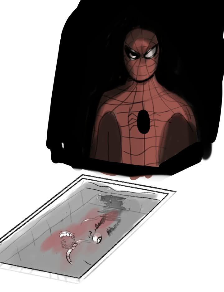 victorArt26's tweet photo. mi aportación con "Spiderman me esta mirando raro"  (y un dibujo de "tripas" no seme ocurrió alguna otra ) https://t.co/LTTCMrmxJc