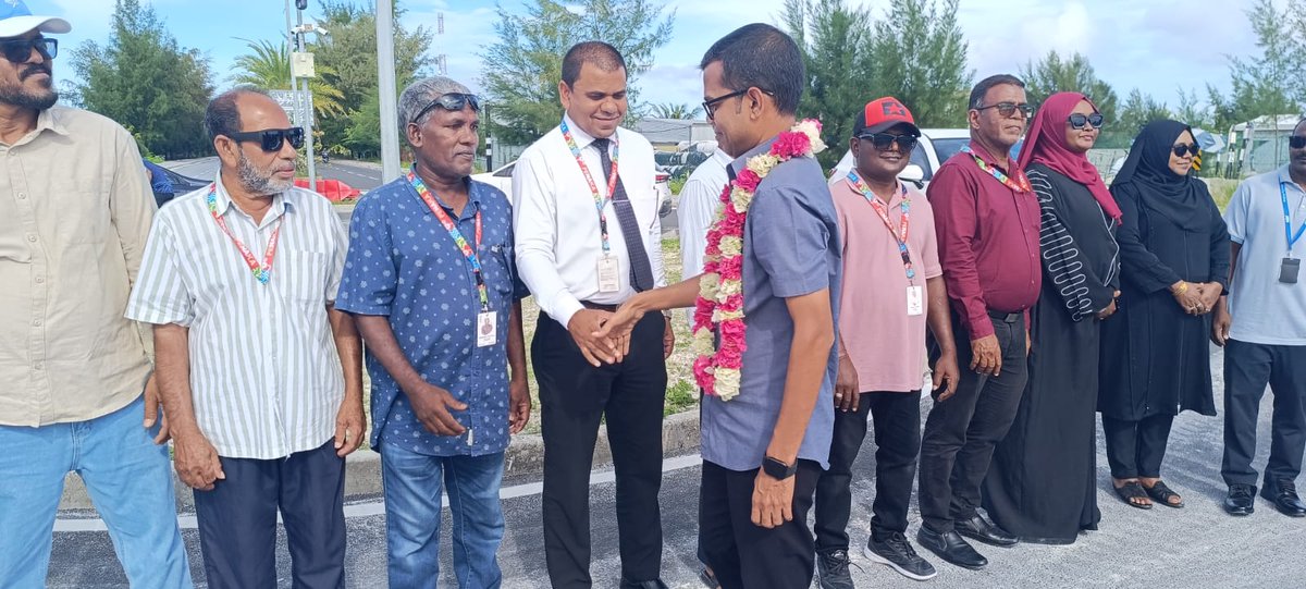 pnchulhudhoo's tweet photo. MWSC Managing Director Hussain Fahmy and his team visited Hulhumeedhoo today to inspect the water and sewerage facilities following the recent agreement between MWSC and FENAKA.

#PNCHulhudhoo #Muizzu2028 #DhiveheengeRaajje @MMuizzu @HussainFahmy09 @MWSC_Official https://t.co/o148dP9vAU