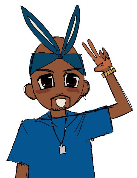 clown_eaterxd's tweet photo. "Tupac with bunny ears like. The ends of his bandana are the ears 👁" -> hi noor https://t.co/3eSnrj0JHA
