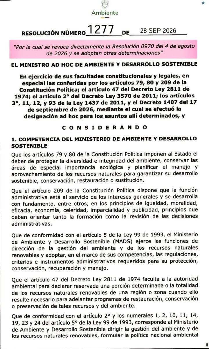 ckevingomez's tweet photo. ¡ATENCIÓN COLOMBIA! 🚨
El gobierno de Abelardo acaba de firmar la Resolución 1277 que tumba la prórroga que protegía al Páramo de Santurbán hasta 2029. Este es un traje a la medida para allanarle el camino a Aris Mining y revivir el proyecto de Megamineria archivado en 2020.

Esto es demasiado grave, se estária poniendo en riesgo el agua de 2.5 millones de personas en Santander y Norte de Santander afectando esta fábrica de agua para favorecer presuntamente negocios de los amigos del presidente ilegítimo. 

Este jueves iremos directamente a Santander a organizar una estrategia conjunta con las organizaciones del Páramo al rededor del agua y la defensa de la vida. No están solos.