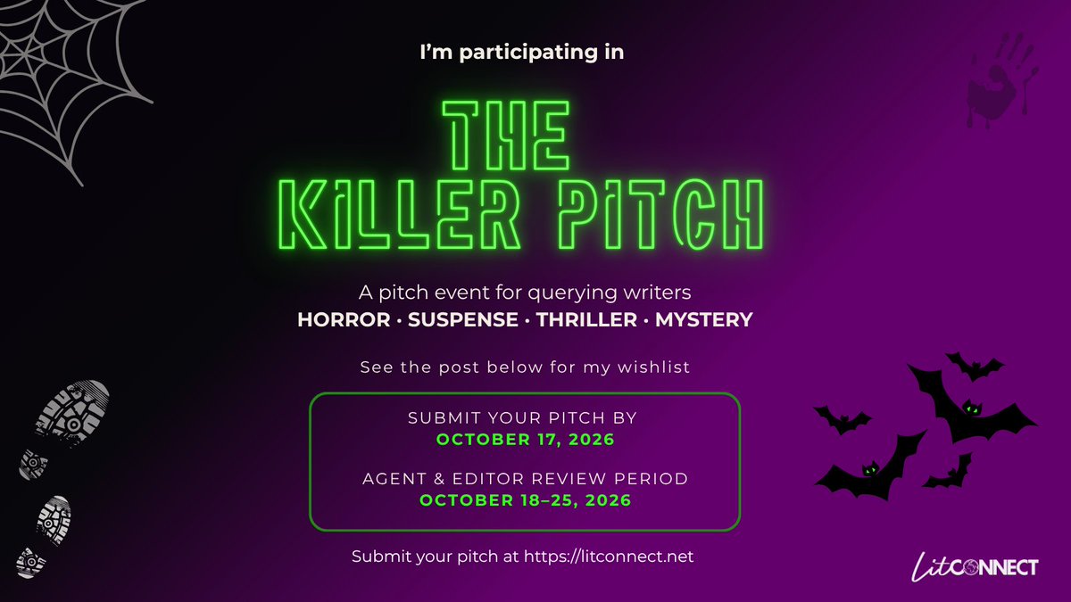 oliviamemerick's tweet photo. I'm so excited to participate in The Killer Pitch event this October! Learn more about the event here: https://t.co/86cZkeiajh https://t.co/sh1CnxtaJd