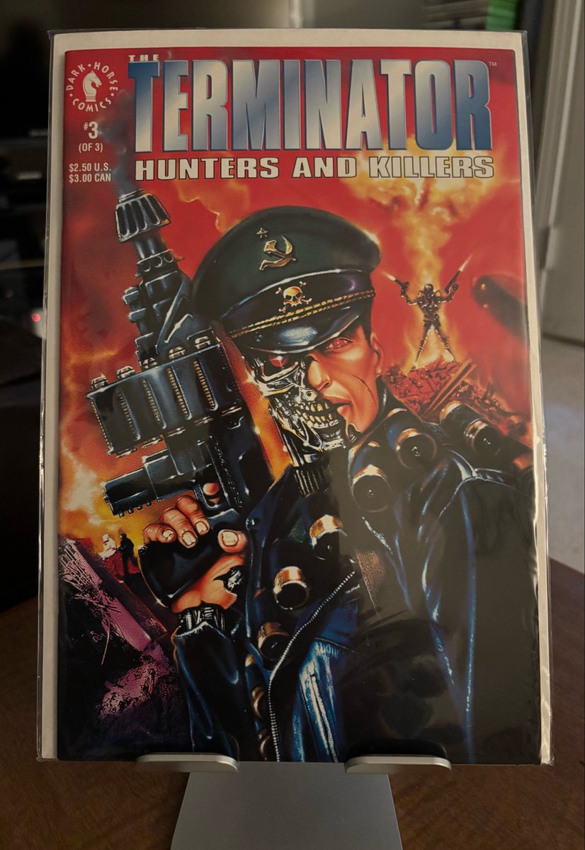 CanaDaBear1701's tweet photo. In 1992 Dark horse had the license to do Terminator comics. This 3 issue mini-series is Terminator: Hunters and Killers
Writers: Toren Smith, Adam Warren, and Chris Warner
Penciller: Bill Jaaska
Inker: Dan Panosian
Colorist: Joe Rosas
Cover Artist: John Taylor Dismukes
#MyComics https://t.co/y6tBH256Wx