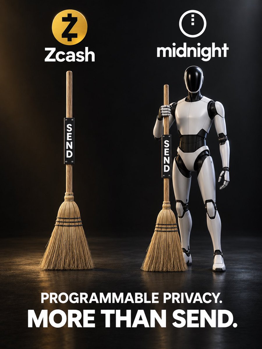 StakeWithPride's tweet photo. Zcash does one thing.

Midnight with Privacy smart contracts can do all things.

It'll be a clean sweep. midnight-3:native https://t.co/Thy4VFh9mi