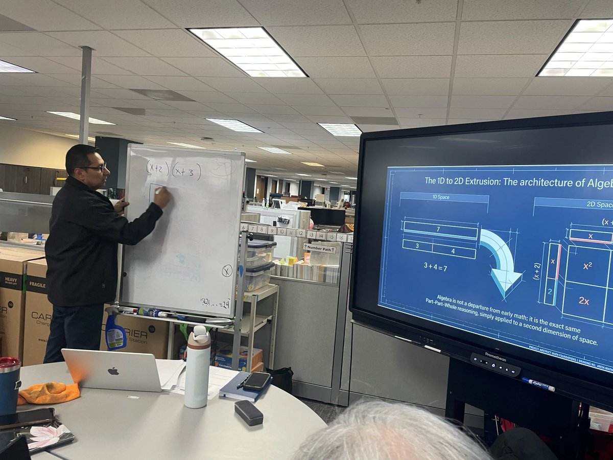 disdstemmath's tweet photo. This is how we start our week in the Dallas ISD Math Depart., "Monday Math Therapy". This week's lesson, Vertical Alignment Master Matrix of Bar Models from K to Algebra 1. We experience math from every level we serve as a team. @AaronDaffern @DrElenaSHill @Dallasacademics https://t.co/OVk9COoSR4