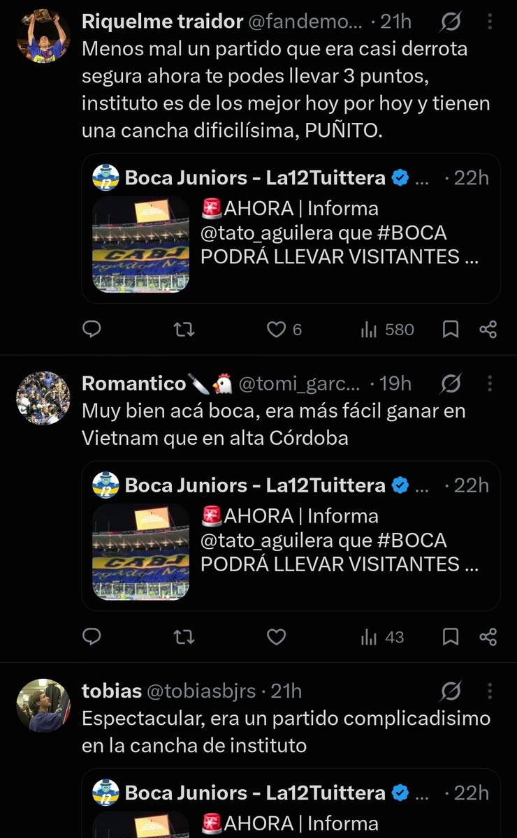 GloriosaLaposta's tweet photo. Los hinchas de Boca festejan que no jugamos en Alta Córdoba. Por qué será no? https://t.co/nhkgd7WNHU