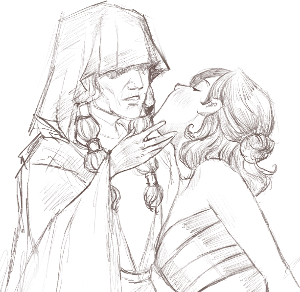 cryptcombat's tweet photo. another kreia x exile wip sketch https://t.co/mbZudqMHL5