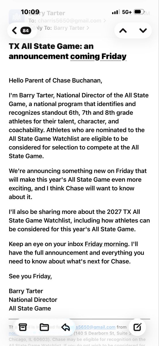 ChaseBuchmoney's tweet photo. I appreciate every opportunity that comes my way. I understand that selections for All-Star games and events are based on opinions and evaluations, and I don’t take any of them for granted.

I just want to say thank you to everyone who has taken the time to watch, evaluate, and acknowledge the work I’ve been putting in. It means a lot to know that the hard work is being noticed.

Being selected to play in the Texas All-Star Game would be a great opportunity for me, and I would be honored to represent and compete at that level.

Still working. Still learning. Still getting better. 🙏🏾🏈 @QBHitList @dctf @TXTopTalent
@247recruiting @247Sports @Rivals
@RivalsHS @texashsfootball @Coach__OMalley @AlPopsFootball @UANextFootball @PrepRedzoneNext
@TXMSSports @FBUAlLAmerican
@LoganTillman @sixstarfootball