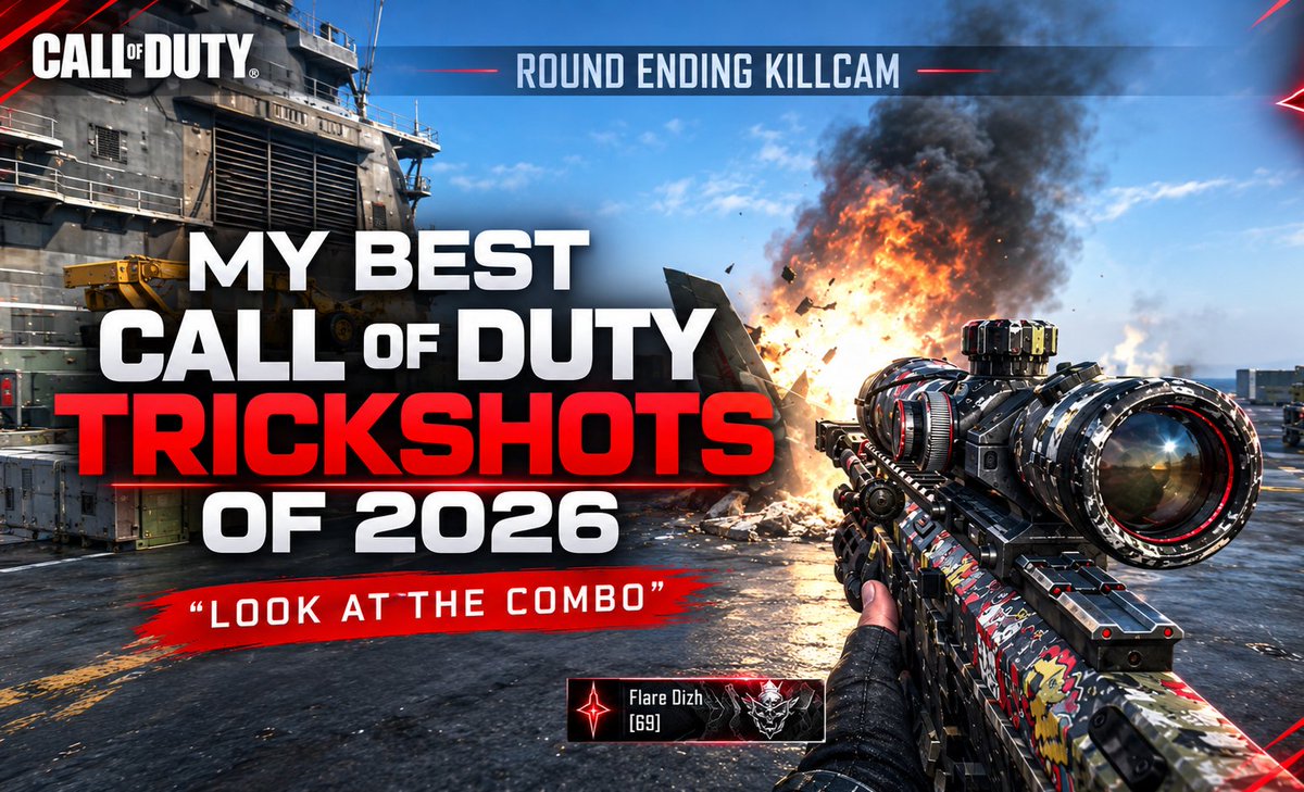Dizhlexic's tweet photo. MY BEST CALL OF DUTY TRICKSHOTS OF 2026 

OUT TOMMOROW  🚨🚨🚨 https://t.co/nAYe95rwsU