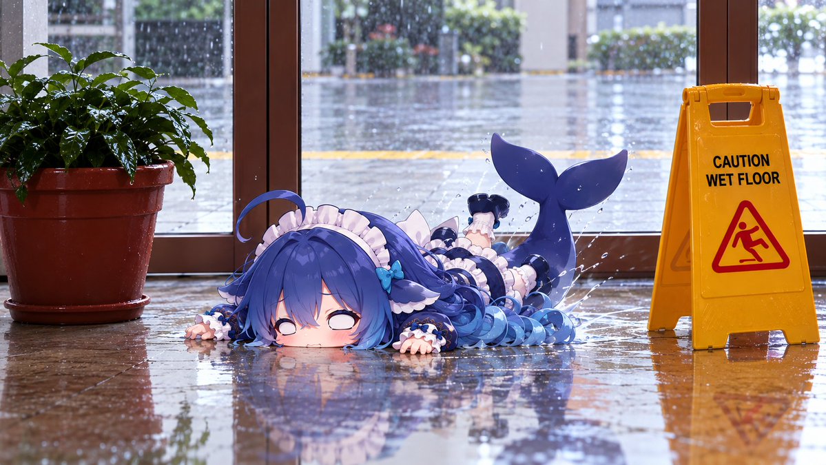 xiaoyaodez51072's tweet photo. Why didn't anyone tell me the floor was slippery? https://t.co/L9AYolgOnC