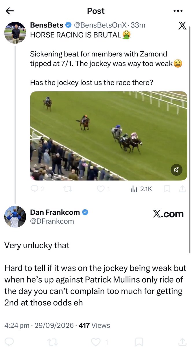 Patrickuska's tweet photo. The clown show continues between bens bets and Dan frankcom https://t.co/UoVxcFav1m