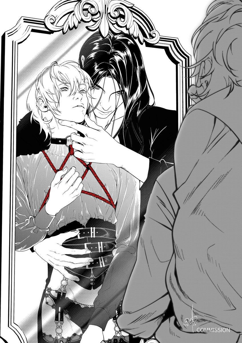 Eddiedward's tweet photo. New commission ✨

Kentaro &amp; Aki — drawn for @sakura_maus  💛
I had so much fun working on their dynamic, the pose, and all the little details in this piece.
Thank you so much for trusting me with your characters! 🫶

I’m currently open for new commissions.
 — link in bio ✨ https://t.co/d8icM5yg8l