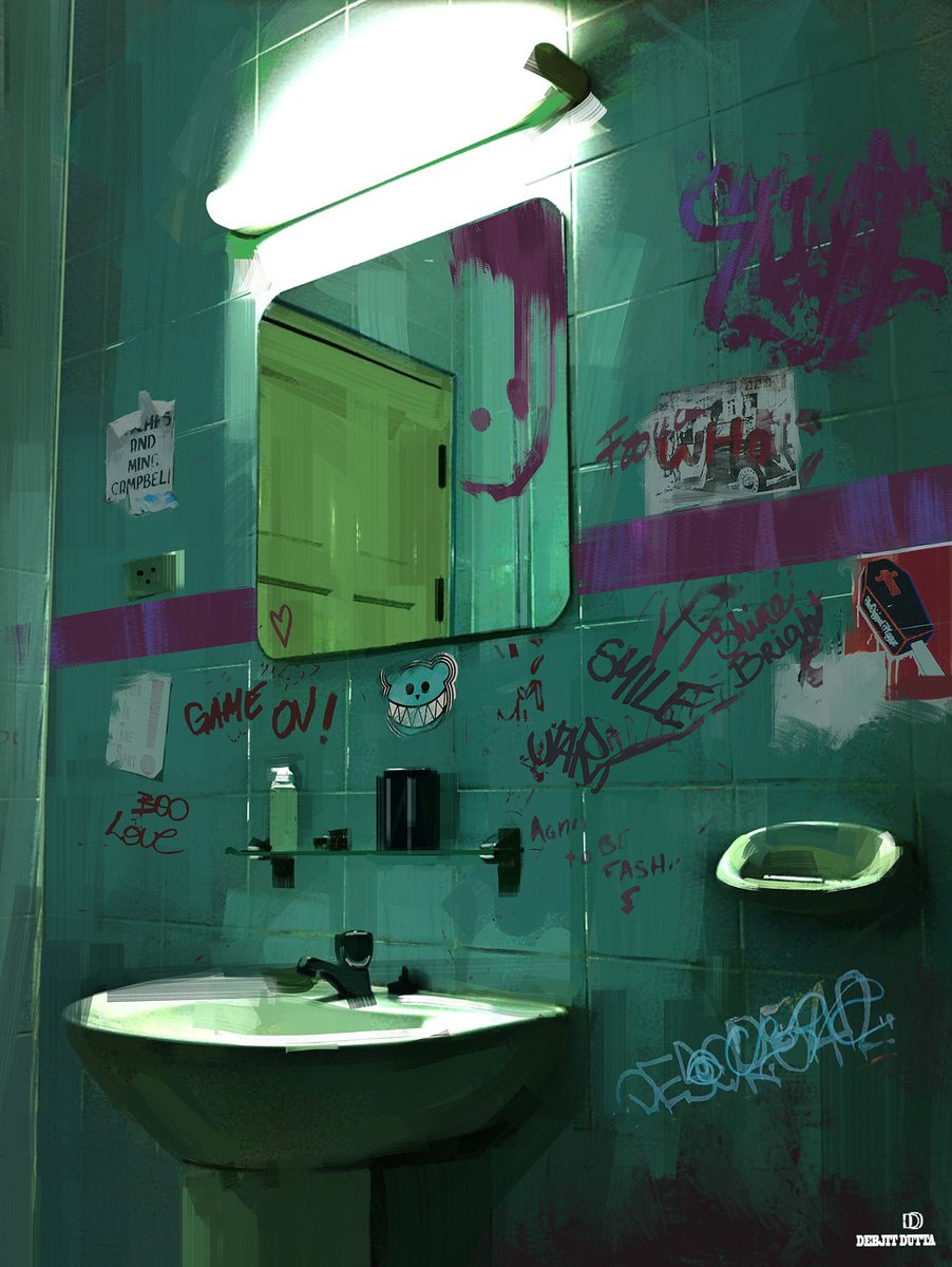 DebjitDuttaart's tweet photo. "Washroom" 
Painting study https://t.co/FRf1YcSgip