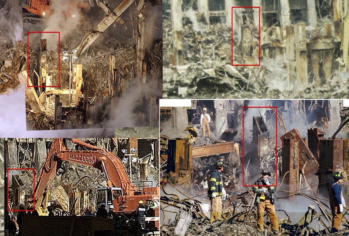 MP_Cartwright's tweet photo. @Kaitofrfx @palpeet No, you’re just dumb. This is the column on the left several days after the collapse. Nite the steelworker with an oxygen lance cutting above it. https://t.co/1gSotGJJpH