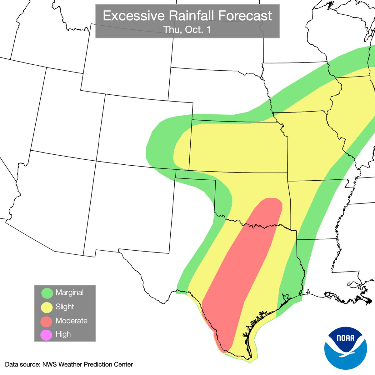 NWS's tweet photo. Pacific tropical moisture wrapping into a storm over the southwest U.S. will continue a multi-day heavy rainfall event this week that will extend into the Midwest and southern Plains. Considerable flash flooding is possible across portions of New Mexico and west Texas today through Wednesday. Visit https://t.co/qk3BcVP5M8 for more.