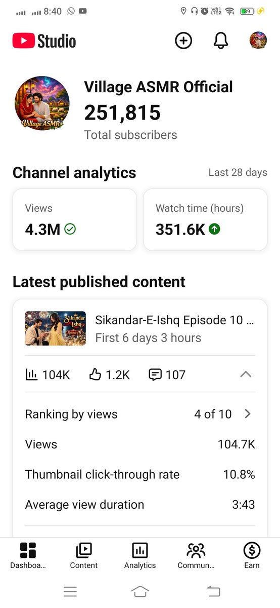 lisajames2025's tweet photo. Hi @TeamYouTube, I worked hard for 1 year on my channel Village ASMR Official (251K subscribers). It was demonetized just when payments were due. I create my own original stories. Please review my channel fairly. [https://t.co/esvAdu1Muf…] Thank you. https://t.co/S4zDPVnDb4
