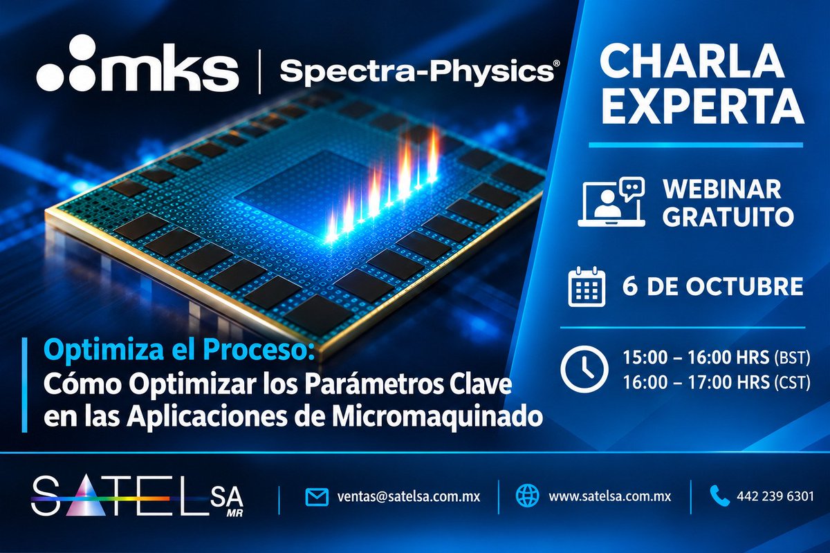 SATELSA's tweet photo. Esta charla gratuita AILU Expert Talk de MKS es una excelente oportunidad para optimizar tu proceso y mejorar tus resultados.

Registro: https://t.co/jMp2mIzSqt

#micromaquinado #láser #industria #optimizarproceso #procesos #charlatecnica #satelsa #SpectraPhysics https://t.co/FMBtDMeVZy