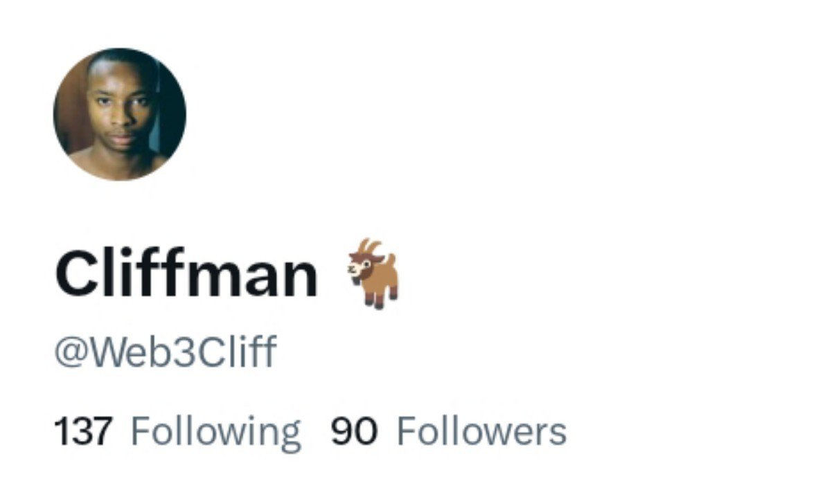 Web3Cliff's tweet photo. 90 followers achieved!

Let's get to 200. 
Who am I following? https://t.co/HGp5Fu7MzB