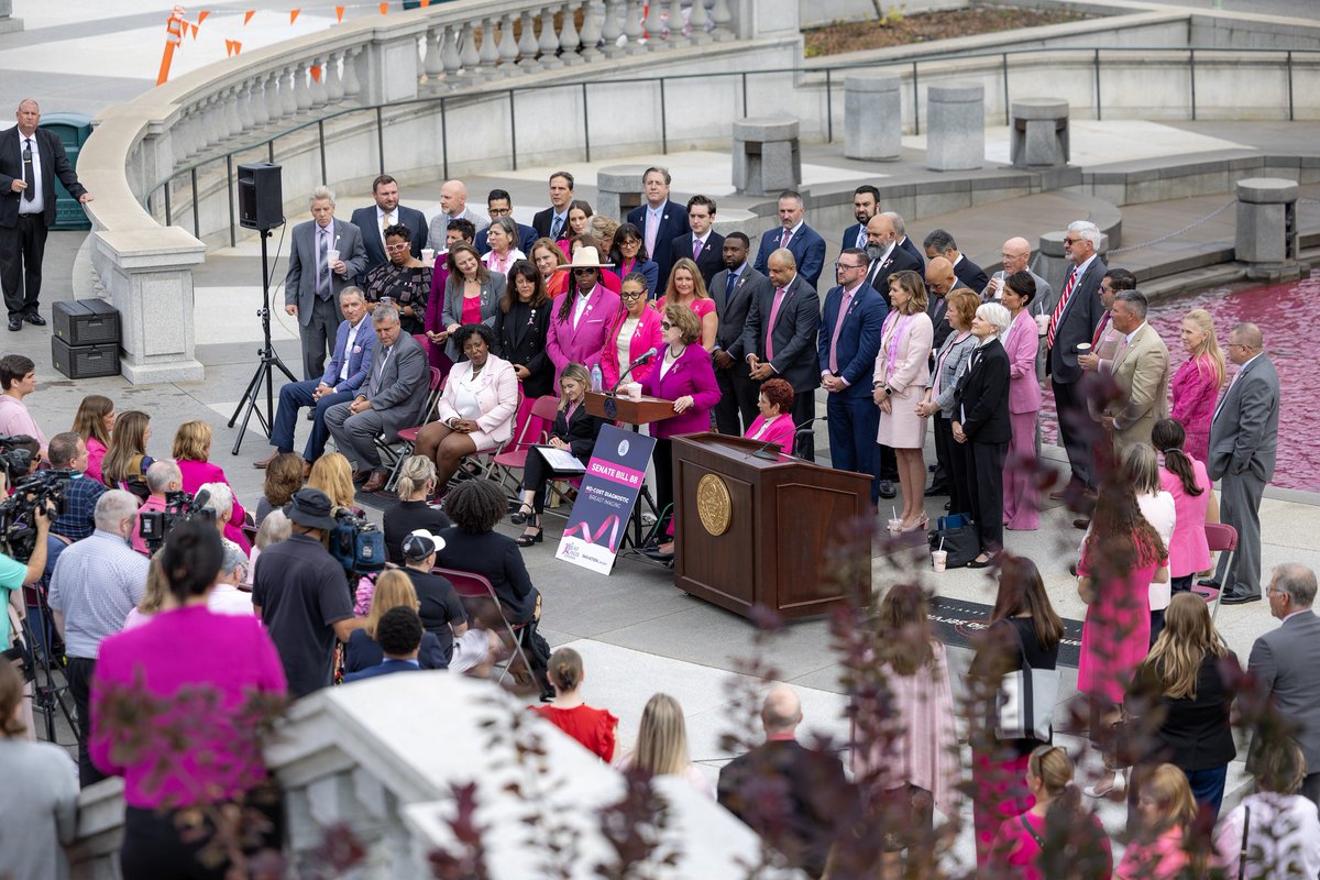 PBCC's tweet photo. One week until Pink Fountain!⛲🩷 Take a look back at last year’s celebration as we get ready to turn the fountain PINK again.
🗓️ Tuesday, October 6
⏱️10:00AM
📍State Capitol East Wing Fountain
Plus, @padairymens will be there with FREE pink milkshakes! https://t.co/Ko9bivFdfD