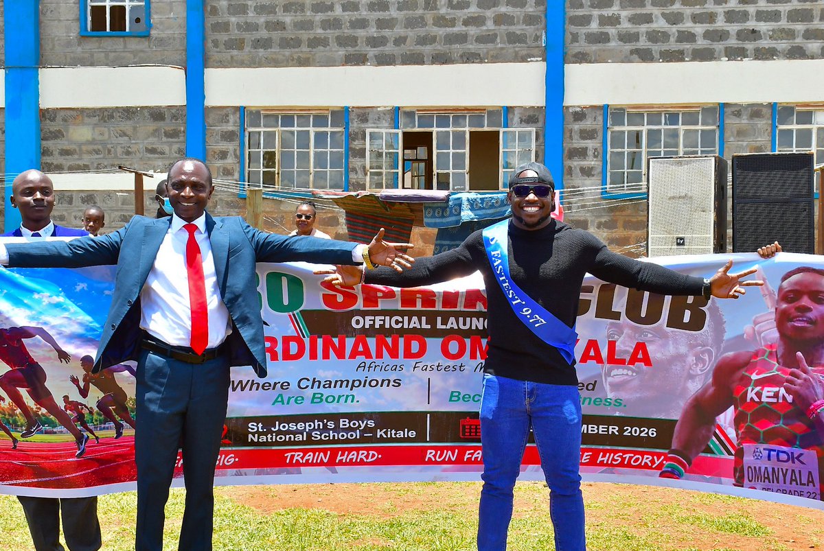 _omanyalaF's tweet photo. A beautiful day at St Joseph’s Boys National School, Kitale, as we launched the Sprints Club. 

Our Patron @Ferdiomanyala also inspired the students to work hard, stay disciplined and believe in themselves.

Special thanks to Principal Stephen Simiyu Nabungolo for the welcome. https://t.co/qtVvg3out2
