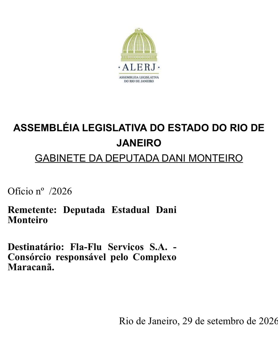 pedrosa's tweet photo. ⚠️ Deputada a estadual Dani Monteiro cobra explicações ao Consórcio e à Casa Civil após mais um veto ao Vasco no Maracanã 

A deputada estadual Dani Monteiro (PSOL) encaminhou nesta terça-feira (29) um ofício ao Consórcio Maracanã cobrando a revisão da decisão que negou ao Vasco o direito de disputar no estádio a partida contra o Boca Juniors, pela semifinal da Copa Sul-Americana. A Secretaria de Estado de Casa Civil também foi oficiada pelo mandato parlamentar, segundo apurou o #CanaldoPedrosa. 

Entre as justificativas apresentadas pelo consórcio estão as condições do gramado, o calendário de jogos e até os efeitos do fenômeno El Niño. No ofício, Dani Monteiro questionou os argumentos. 

“O Maracanã é um equipamento público e não pode ser administrado como se tivesse dono, estamos falando de uma concessão. É preciso explicar por que o gramado serve para uma partida da NFL, para grandes eventos e para diferentes programações, mas, quando chega a vez do Vasco enquanto mandante, surgem todos os tipos de justificativa para impedir o uso do estádio”, afirmou.

Ainda no documento, a deputada solicita os estudos técnicos, laudos agronômicos e pareceres que fundamentaram a negativa, além dos critérios utilizados pelo Consórcio Maracanã para autorizar ou recusar partidas e eventos. O ofício também cobra tratamento isonômico entre os clubes que utilizam ou solicitam o estádio.

“Não estamos falando sobre qualquer clube de várzea, mas de um dos maiores do Brasil, jogando três dos maiores campeonatos do continente. O Vasco tem uma história que se confunde com a democratização do futebol e com a luta contra o racismo. A gigante torcida vascaína também é parte da história do Maracanã; não à toa existe a estátua do Bellini ali. Se existe um critério técnico, que ele seja público, transparente e aplicado igualmente a todos, inclusive aos times do consórcio. O que não pode existir é uma regra para cada clube”, completou Dani Monteiro.