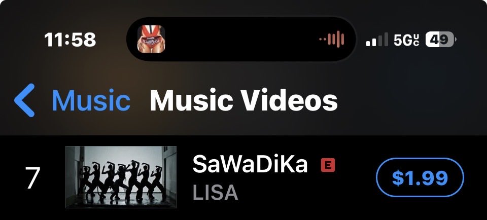 godislaIisa's tweet photo. SaWaDiKa has climbed to #7 on the U.S. iTunes Music Videos chart following Lisa’s VMA performance 🇺🇸📈 https://t.co/UB4PZevoWT