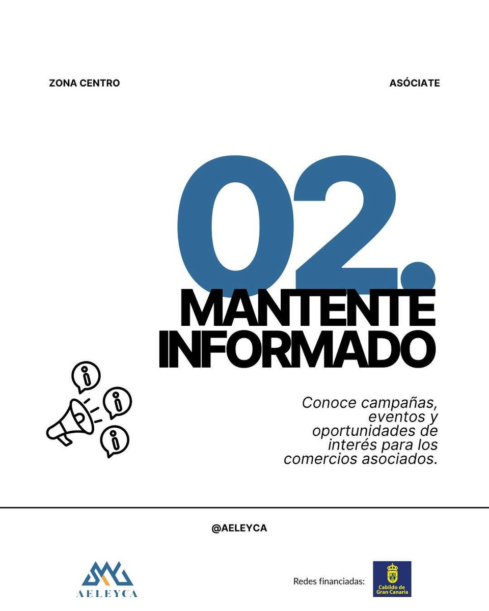 aeleyca's tweet photo. 💙 ¿Tienes un comercio en la Zona Centro?

Ser parte de AELEYCA es sumar fuerzas, ganar visibilidad y contribuir a dinamizar nuestro comercio local. 🤝

👉 ¿Quieres asociarte? Escríbenos por DM y te contamos cómo.

#AELEYCA #ComercioLocal #ZonaCentro #LasPalmasDeGranCanaria https://t.co/yli0DnFzpE