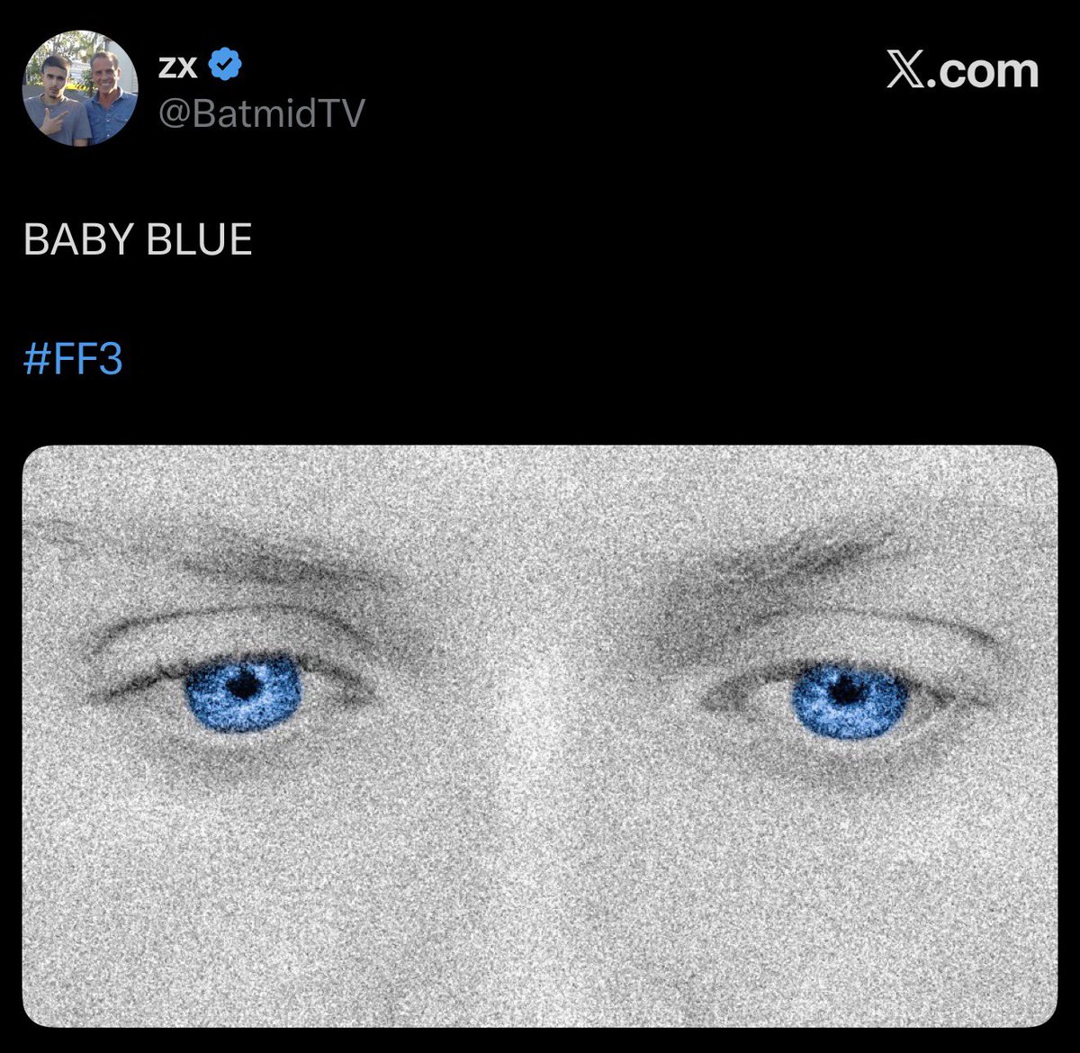 FirmFilmUpdates's tweet photo. 🚨NEW FF3 TEASER!!🚨

“BABY BLUE”

WHAT COULD THIS MEAN?!?!

(Via:@BatmidTV) https://t.co/Y7LJPVDSXQ