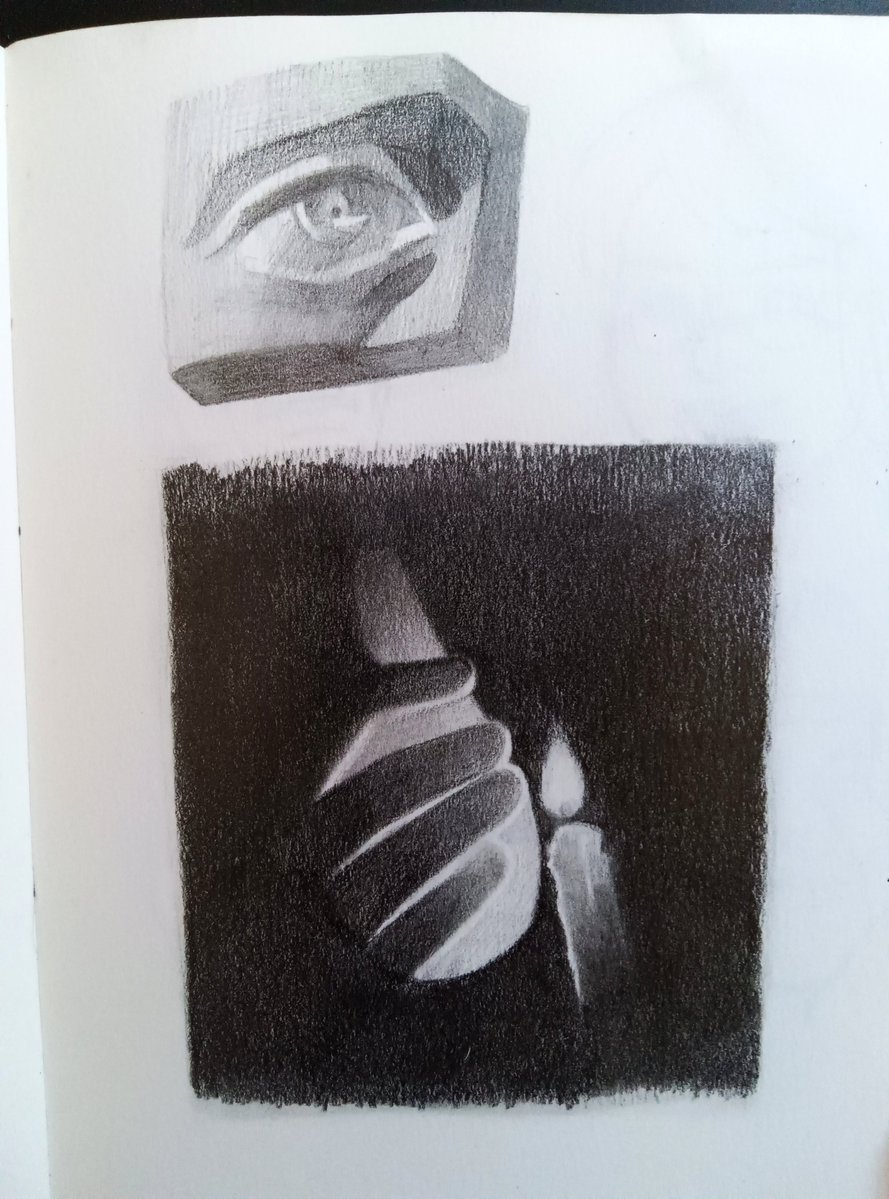 digoquindere's tweet photo. Explicação de luz e sombra usando grafite e carvão, na aula! (referência fotográfica) 🙃
#digoquindere #art #arte #grafite #painting https://t.co/4JRVnifVx4