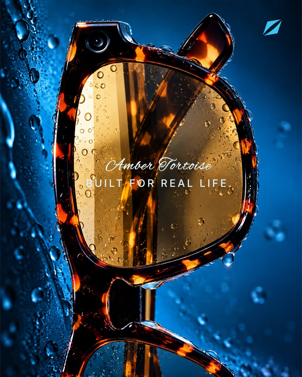 three9xtech's tweet photo. A little rain? We’re good.
Amber Tortoise was made to look good and keep up when real life happens.

Built for real life.

#THREE9X #AmberTortoise #BuiltForRealLife #SmartGlasses #WearableTech https://t.co/qCnMQVHF5C