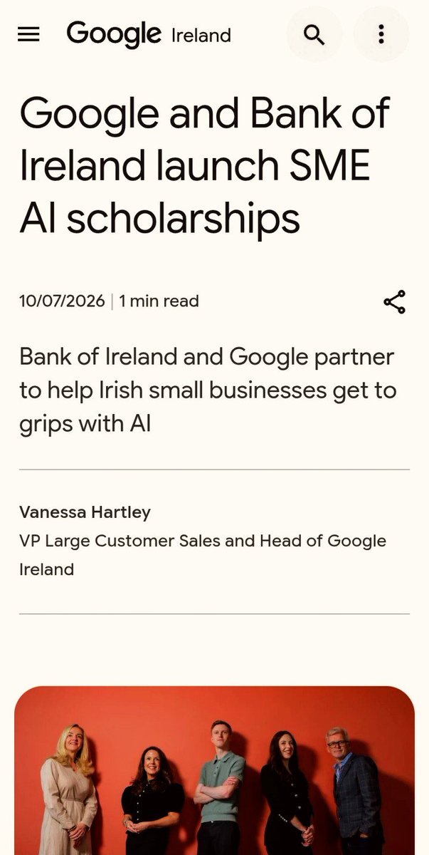 TheEagle_44's tweet photo. 🪉🎥🎬🍿

In The News:🗞️ 

'Bank Of Ireland &amp; Google Partner To Help Irish Small Businesses Get To Grips With AI...!'

#Eurozone🇪🇺UK🇬🇧Tour🔊

#Eagles🔥🦅 https://t.co/wofFrjTog0