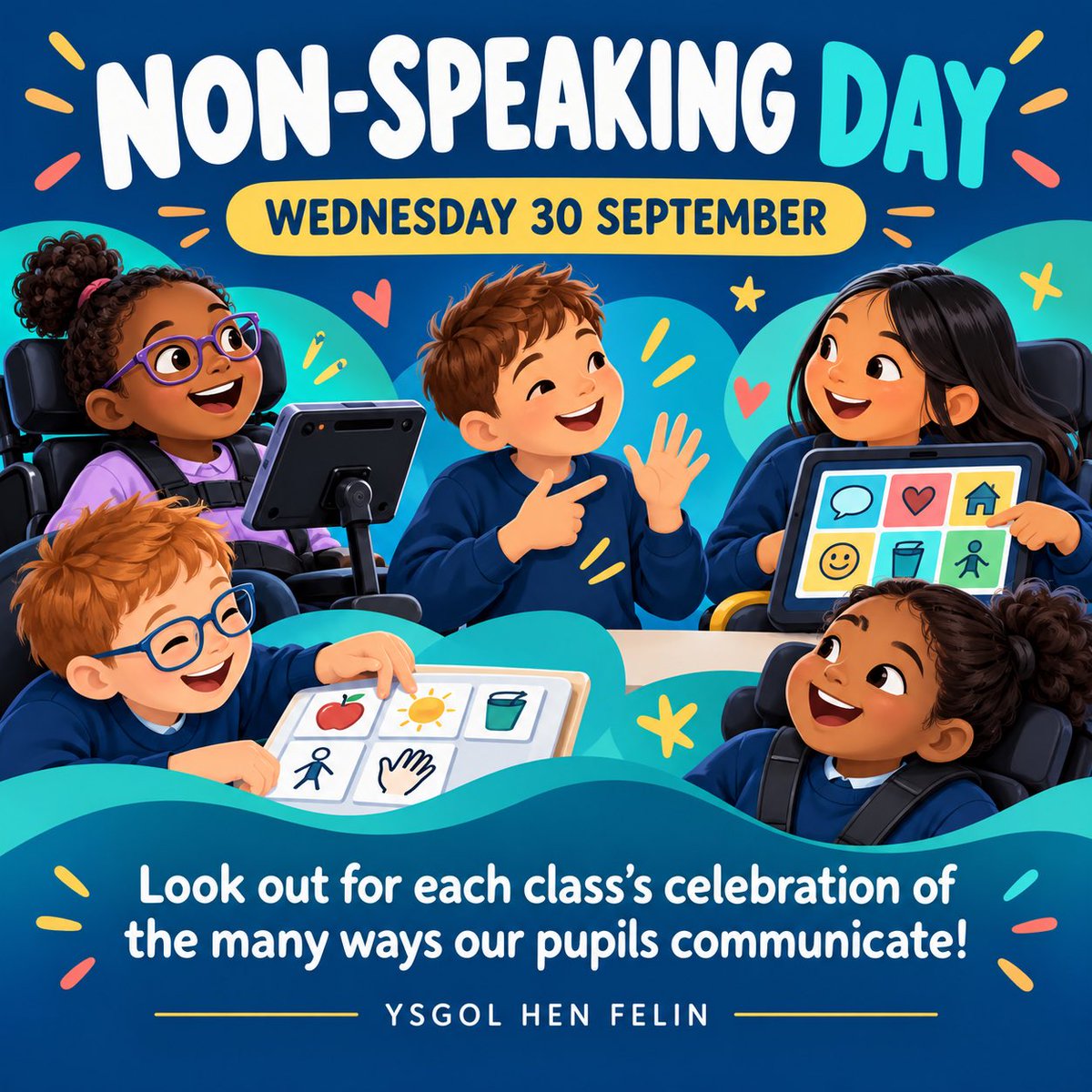 YsgolHenFelin's tweet photo. Tomorrow! π€©
#NonSpeakingDay #TotalCommunication #EveryVoiceMatters #YsgolHenFelin https://t.co/mkRNM0s1Mk