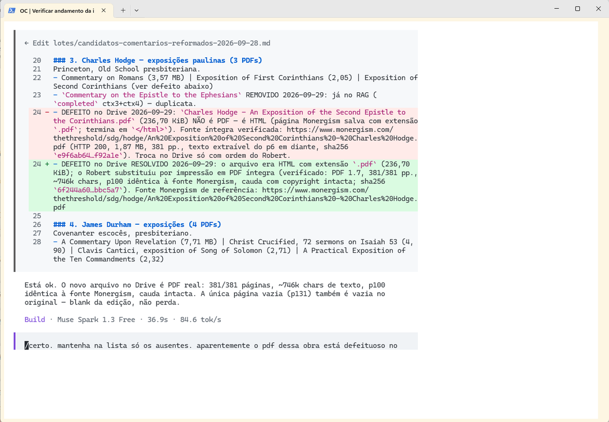XScryer's tweet photo. @thdxr After reopening a session, part of the window content disappears. Resizing the terminal window doesn't resize the content. I could only get out with CTRL + C. Re-entering loads the interface fine, but reloading the session brings the problem back. I'm on Windows 11, SSH'd into the Linux VPS running Opencode2.