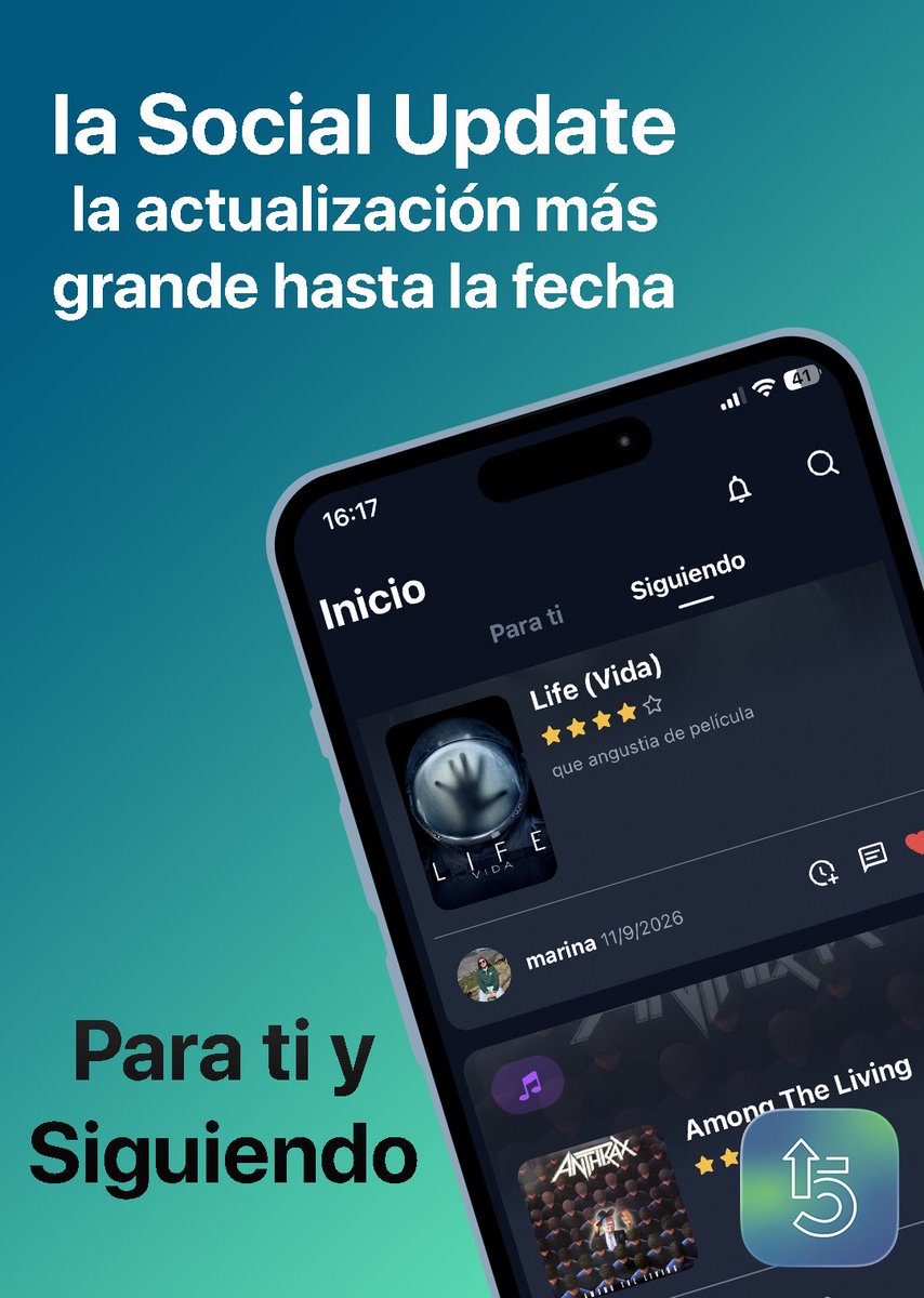 topfive_app's tweet photo. Presentamos… la SOCIAL UPDATE🏄🏻‍♂️🚨, la actualización más grande hasta la fecha de TopFive⭐️ 
La mejor app para reseñar películas, series, libros, álbumes y videojuegos 🎬

https://t.co/hpmWa4wYRA https://t.co/vmANju6bma