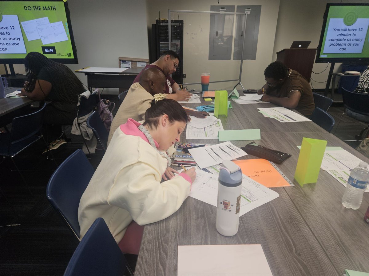 disdstemmath's tweet photo. 6th grade teachers at the MS Squared training are experiencing "Doing the Math" ,Total Physical Response of  determining if an answer is positive or negative. 
@DrElenaSHill @AaronDaffern @Dallasacademics https://t.co/3p1JvkZdiu