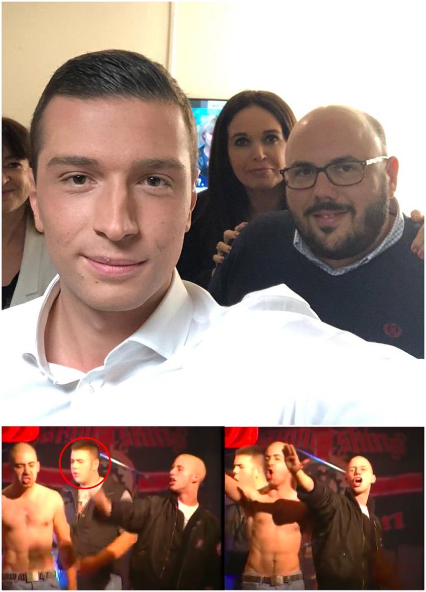 axel_gnocchi's tweet photo. Au fait, vous vous souvenez de Philippe Vardon, qui chantait "nous sommes la Zyklon Army, l’armée des skinheads" en faisant des saluts nazis avec ses potes chauves (🤮) ?

STUPEFACTION, c’était le dircom de Bardella aux européennes 2019 

C’est fou tous ces nazis sur sa route🤷🏻‍♂️ https://t.co/OqmbPZdB0k