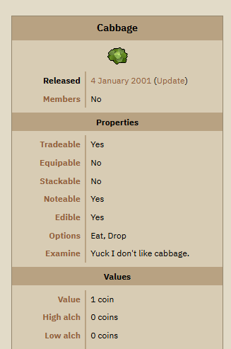 cabbageclan's tweet photo. Useless x Cabbage

Did you know you get 0 GP when you alch a cabbage .@theunipcs https://t.co/megr5g1ZB1
