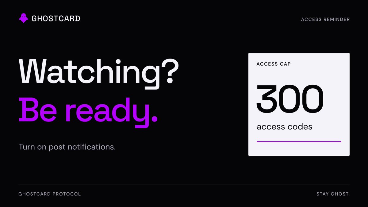 GhostcardApp's tweet photo. Here for a GhostCard access code?

Turn on post notifications. With a 300-code limit, it pays to catch the official update early. https://t.co/hCrcuCN4ps