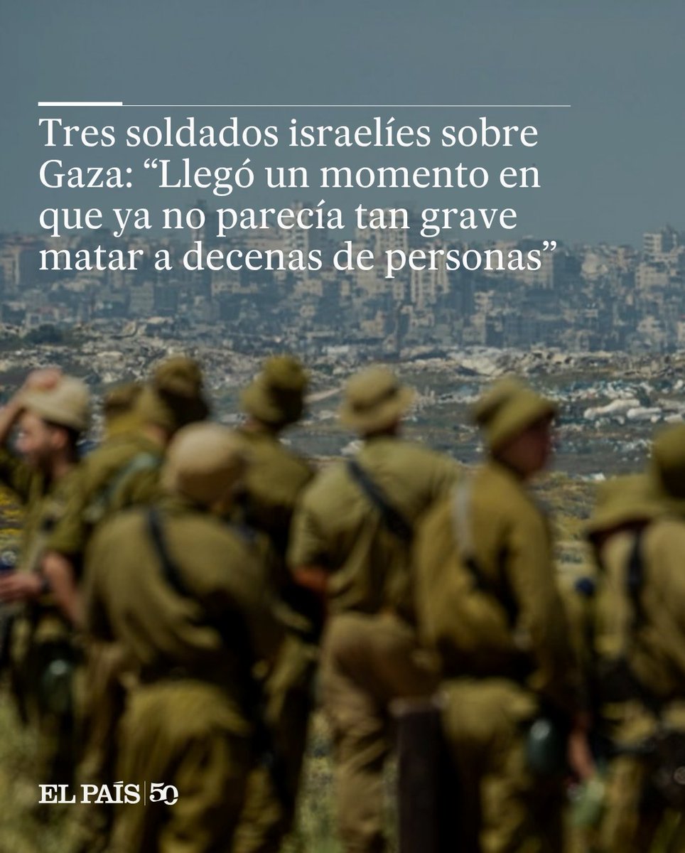el_pais's tweet photo. Los tres militares israelíes con los que han hablado algunos corresponsales refuerzan los testimonios del documental ‘NAZA’ sobre los daños colaterales de la guerra. El filme, premiado en festivales extranjeros, ha provocado críticas generalizadas en el país https://t.co/fVgPg7n4HW