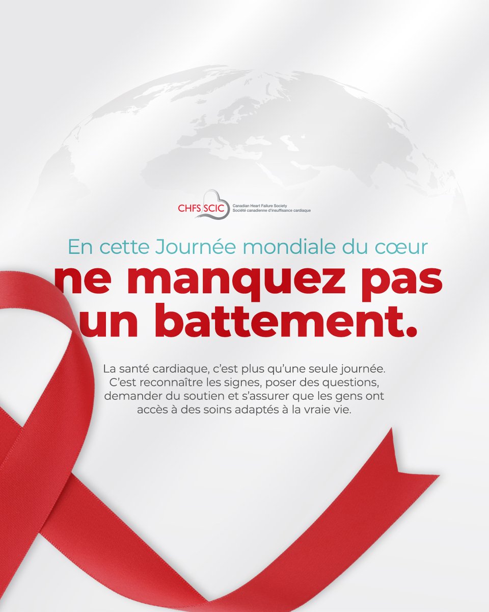 CanHFSociety's tweet photo. Heart disease can hide in plain sight. This #WorldHeartDay, don’t miss a beat. ❤️

Know the signs. Take symptoms seriously. Support better access to care.
//
Les maladies du cœur peuvent passer inaperçues. En cette #JourneeMondialeDuCoeur, ne manquez pas un battement. ❤️ https://t.co/LjCIwBrHYB