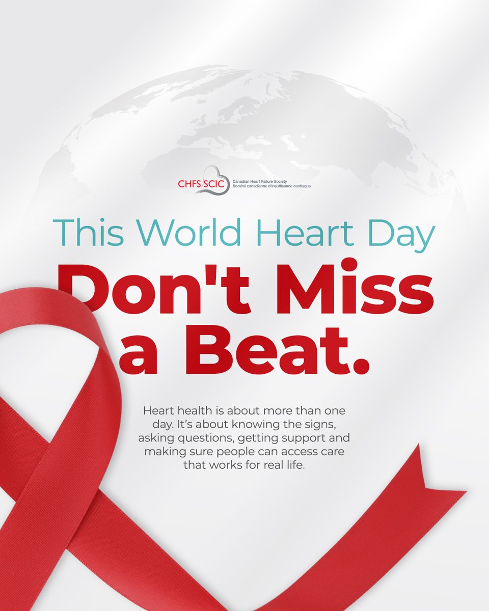 CanHFSociety's tweet photo. Heart disease can hide in plain sight. This #WorldHeartDay, don’t miss a beat. ❤️

Know the signs. Take symptoms seriously. Support better access to care.
//
Les maladies du cœur peuvent passer inaperçues. En cette #JourneeMondialeDuCoeur, ne manquez pas un battement. ❤️ https://t.co/LjCIwBrHYB