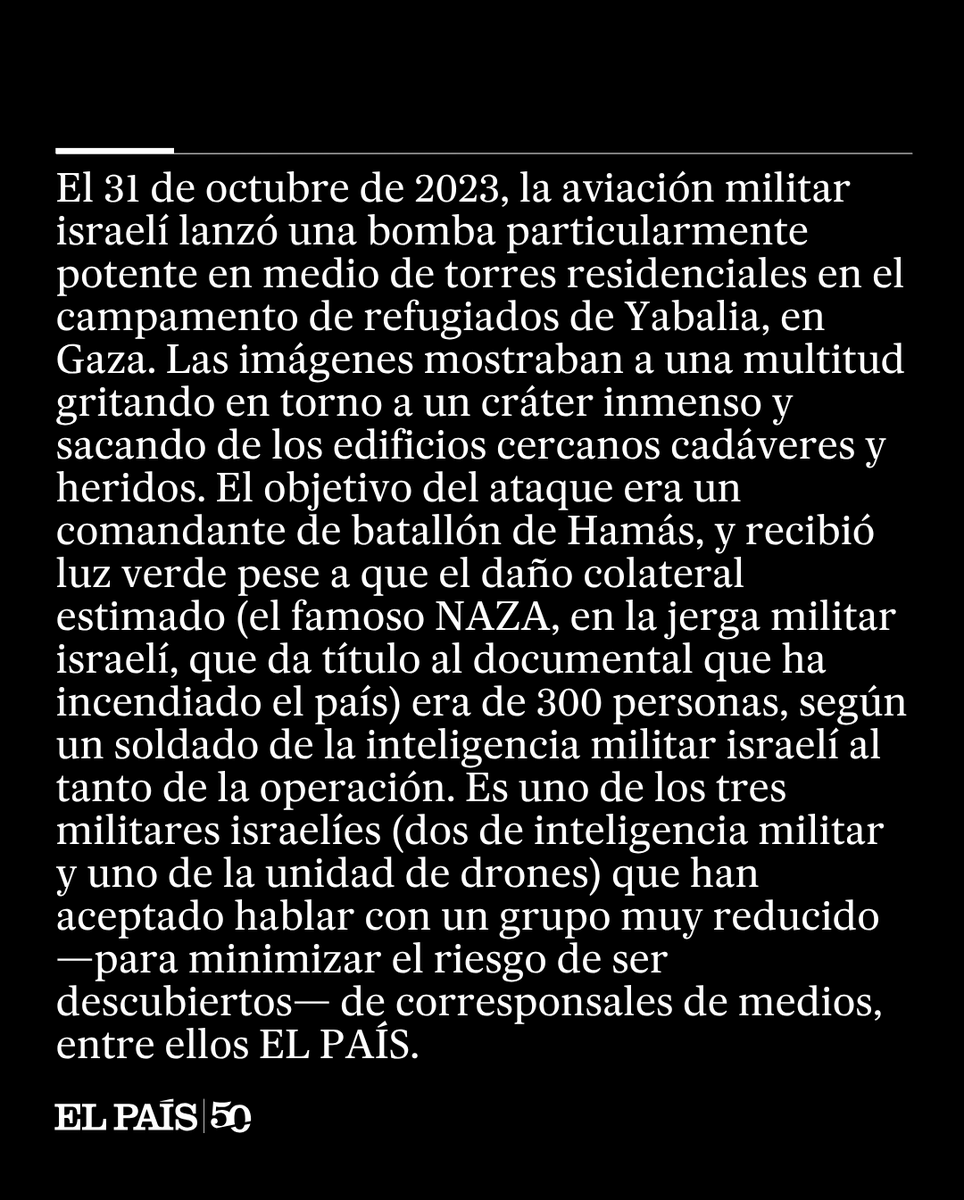 el_pais's tweet photo. Los tres militares israelíes con los que han hablado algunos corresponsales refuerzan los testimonios del documental ‘NAZA’ sobre los daños colaterales de la guerra. El filme, premiado en festivales extranjeros, ha provocado críticas generalizadas en el país https://t.co/fVgPg7n4HW