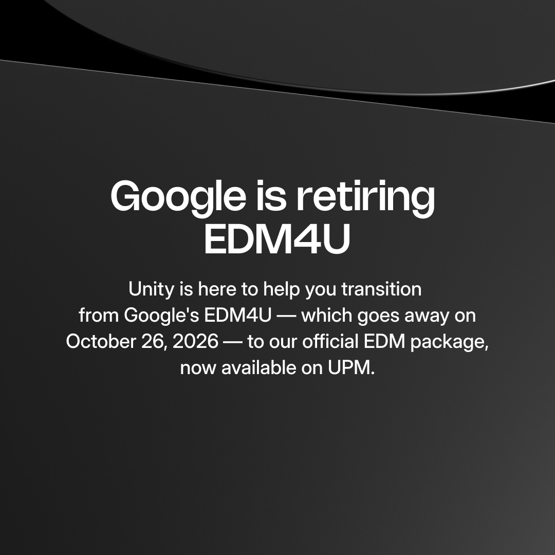 unitygames's tweet photo. Attention Unity Mobile Developers and SDK maintainers! 📢

With Google’s EDM4U winding down, we’re here to ensure project continuity and stability for your mobile games.

Meet External Dependency Manager (EDM) - Unity’s official UPM package for managing native Android and iOS dependencies on Unity 2022.3+.

🔗 Read more about these changes and learn how to migrate: https://t.co/YMdATAGp4n