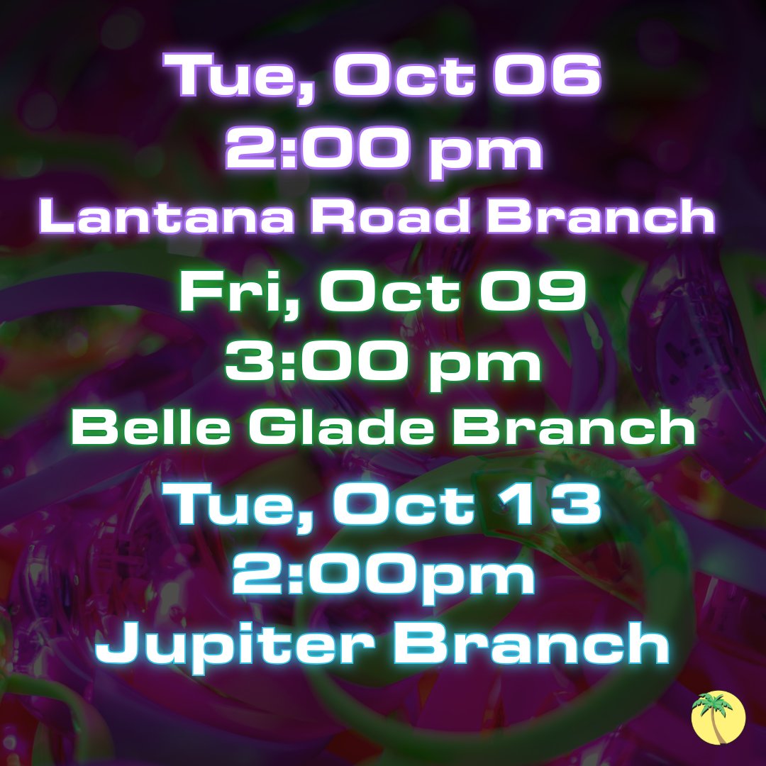 pbclibrary's tweet photo. Create, play and discover at the Launchpad Makerspace! This spooky season create a light-sensing wristband with a programmable micro:bit controller you can take home. No coding experience needed! Ages 12+. Preregister and reserve your spot!

#pbclibrary #MakerspaceFun https://t.co/9wLc5lF6ah