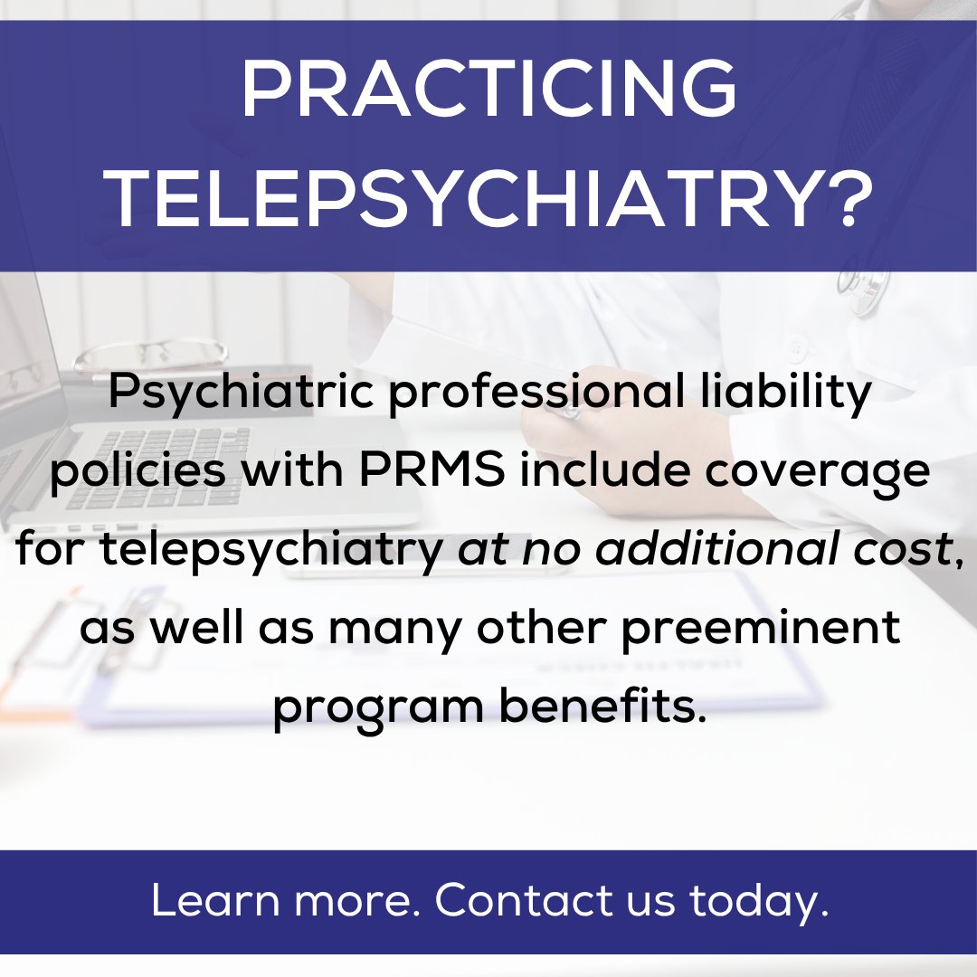 prms's tweet photo. Psychiatry continues to evolve, and so should your protection. 

PRMS policies include telehealth coverage, helping psychiatrists provide care confidently in today's healthcare environment. Learn more: https://t.co/8a1b1pvKWq https://t.co/zI2i2vB2u9