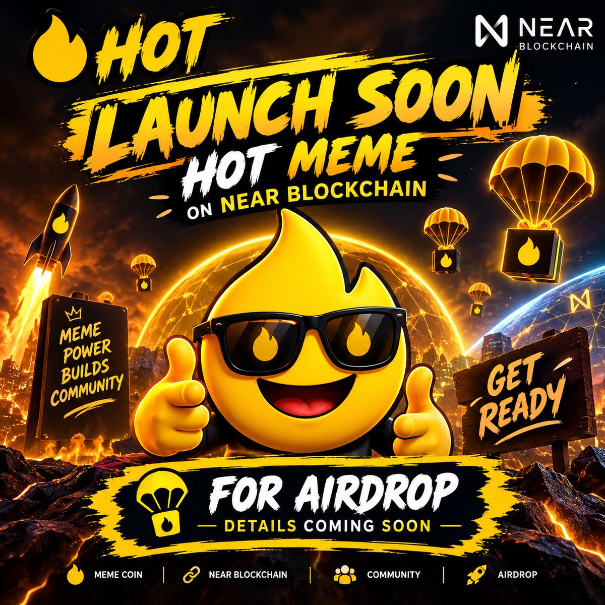 hotmeme_coin's tweet photo. 🔥 HOT MEME IS COMING TO NEAR BLOCKCHAIN! 🚀
Get ready, HOT community! 🟡🔥
🚀 Launch Soon
🎁 Airdrop Coming
🌐 Built on NEAR
👀 Airdrop details coming soon...
Stay tuned and turn on notifications — the HOT MEME journey is about to begin! 🔥
#HOT #HOTMeme #NEAR #NEARProtocol #MemeCoin #Airdrop #Crypto #LaunchSoon #Web3 #CryptoCommunity