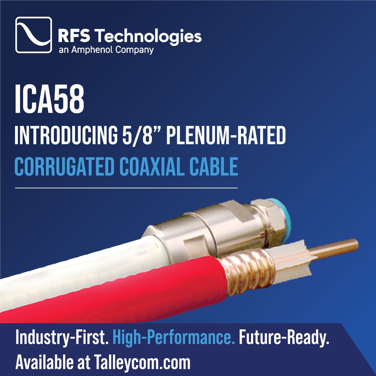 TalleyLLC's tweet photo. Meet the demands of modern DAS deployments with RFS Technologies’ new 5/8" plenum-rated corrugated coaxial cable. Engineered for low loss, exceptional performance, and compliance with U.S. and Canadian plenum standards, it delivers reliable in-building connectivity! https://t.co/906NVbc9Z2