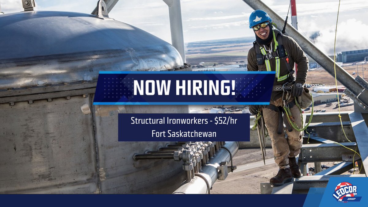 LedcorGroup's tweet photo. Our Industrial Construction team is looking for Apprentice and Journeyperson Ironworkers in Fort Saskatchewan! Work with #Ledcor, a national contractor offering career growth opportunities:  https://t.co/K5jEOChXZL https://t.co/gPWfVq3UcK