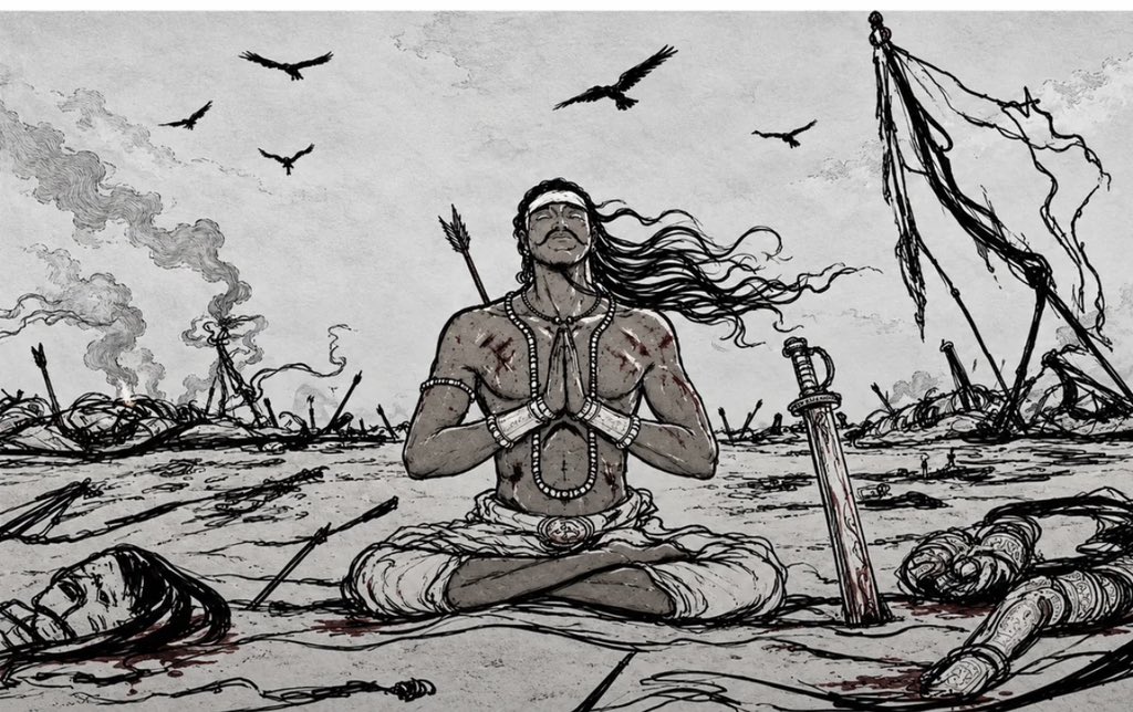 Danteunfiltered's tweet photo. The battle is over &amp; you got wounded in the back.

Picture explaining the current situation of Hindus. https://t.co/sf5SzAULoQ